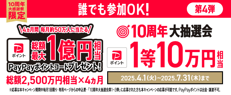 【ワイモバイル10周年大感謝祭】大抽選会